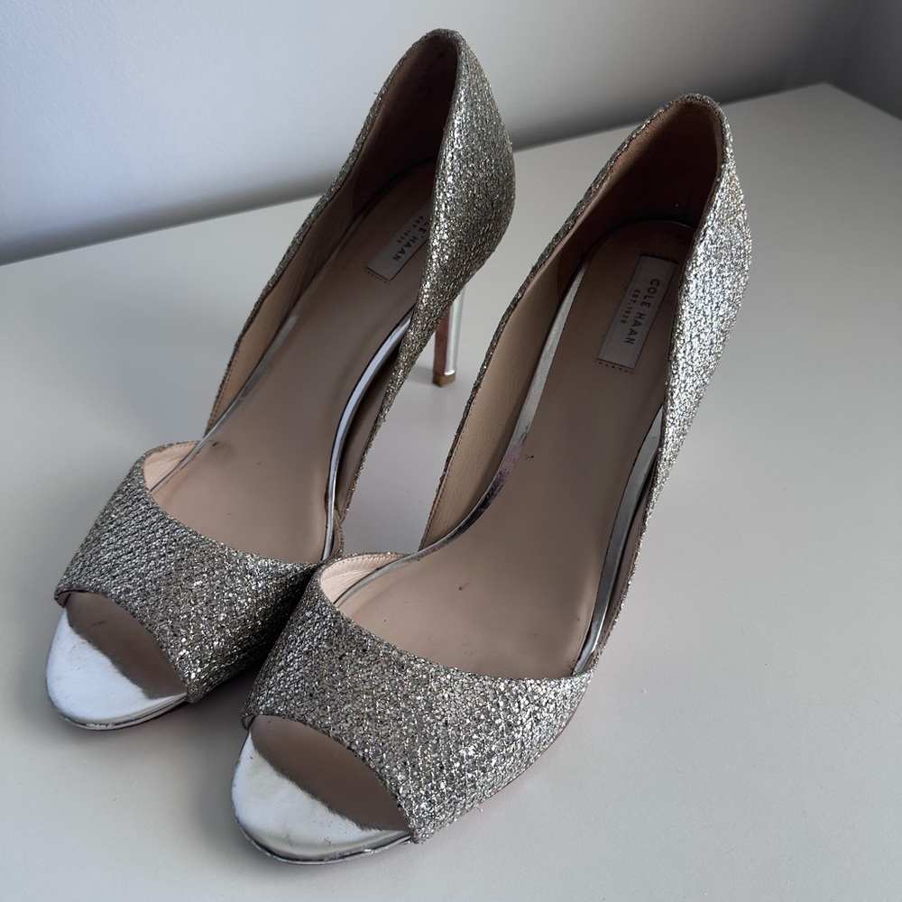 Cole Haan Gold Shimmer Heels